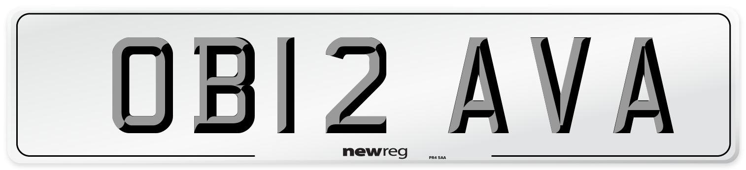 OB12 AVA Number Plate from New Reg
